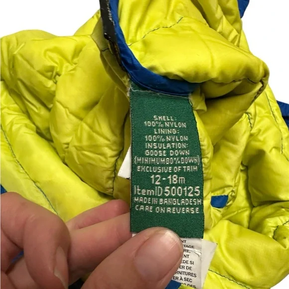 L.L. Bean Blue Hooded Down Bunting - Picture 5 of 7